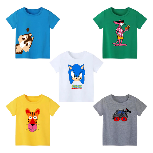 Pack of 5 Printed T-shirts For Kids - Kids N Tees